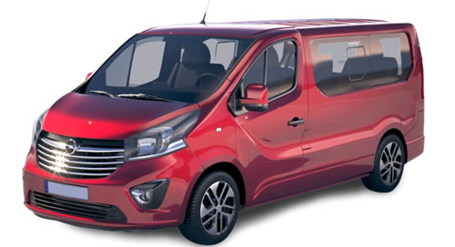 Opel Vivaro de nueve plazas, una de las furgonetas de alquiler que entregamos en la Cala de Finestrat