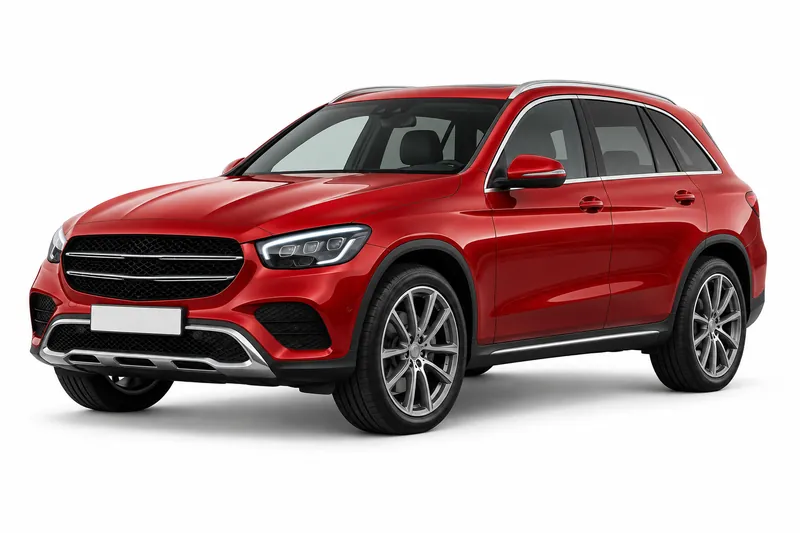 SUV automático de gama alta de alquiler, en rojo
