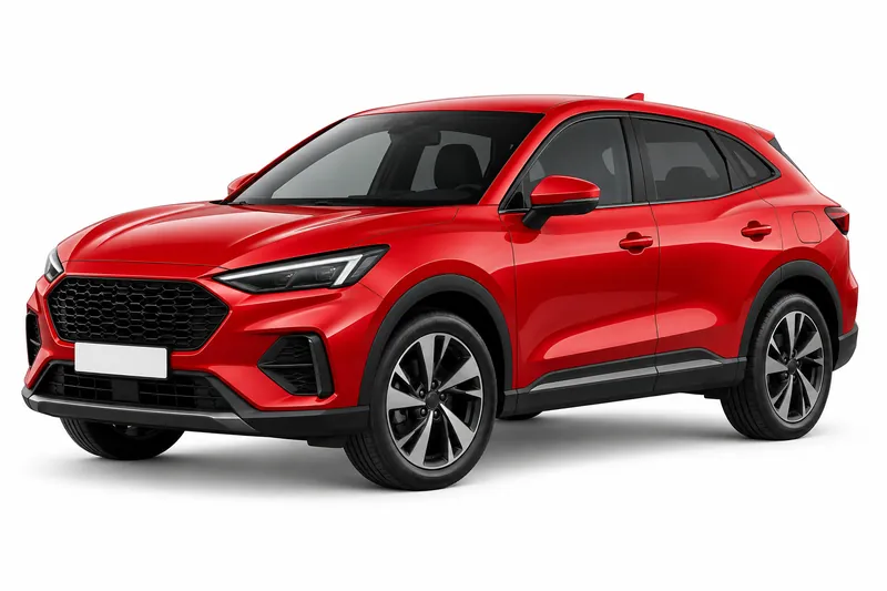 SUV compacto rojo de alquiler