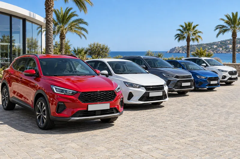 Coches de ocasión expuestos para la venta